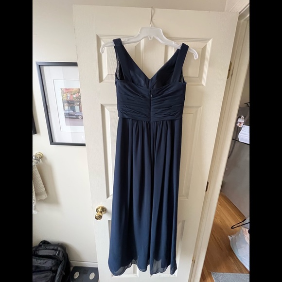 Bill Levkoff Navy Blue Bridesmaid Gown Size 2 - Picture 2 of 14